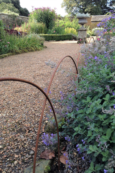 Plant supports, rusty edging, fencing - Heavy Edging Hoops - seen here at Wakehurst